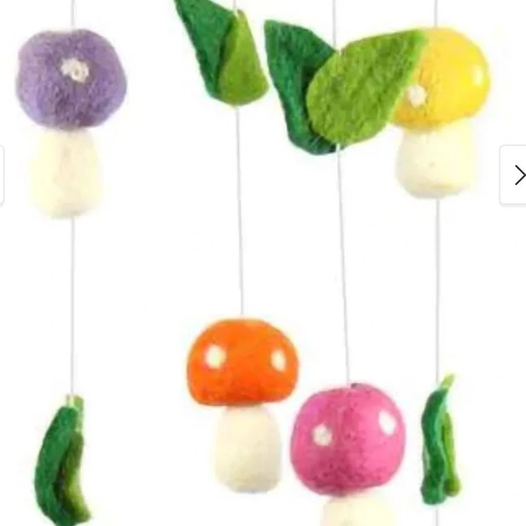 Fair Trade Nepalese Handmade Felt Mushroom Mobile, NWT - Picture 6 of 14